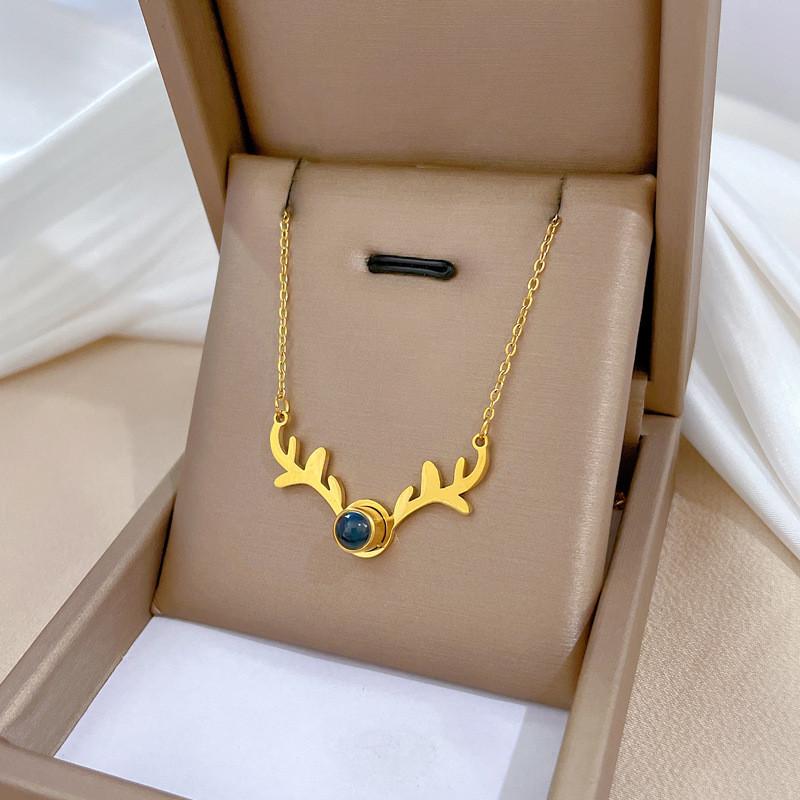 Light Luxury Butterfly Heart Zircon Pendant Necklace Stainless Steel Trendy Geometric Choker Jewelry Party Gifts For Women Girls