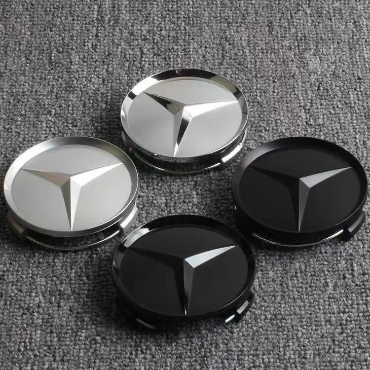 CSF1 4Pcs 75MM/60MM Car Tire Wheel Center Hub Cap Covers For Mercedes Benz Badge Emblem Rim Cover Auto Style Decorate Accessories