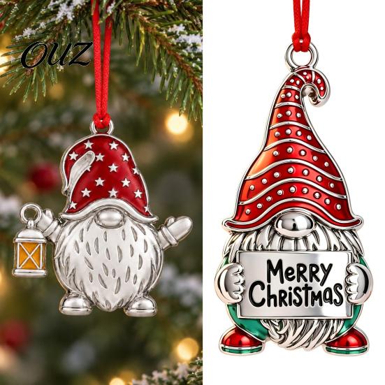 Red Hat Gnome Ornament Christmas Ornament, Festive Hanging Indoor Outdoor Decor Decor, Metal Faceless Dwarf for Xmas Tree Ornaments
