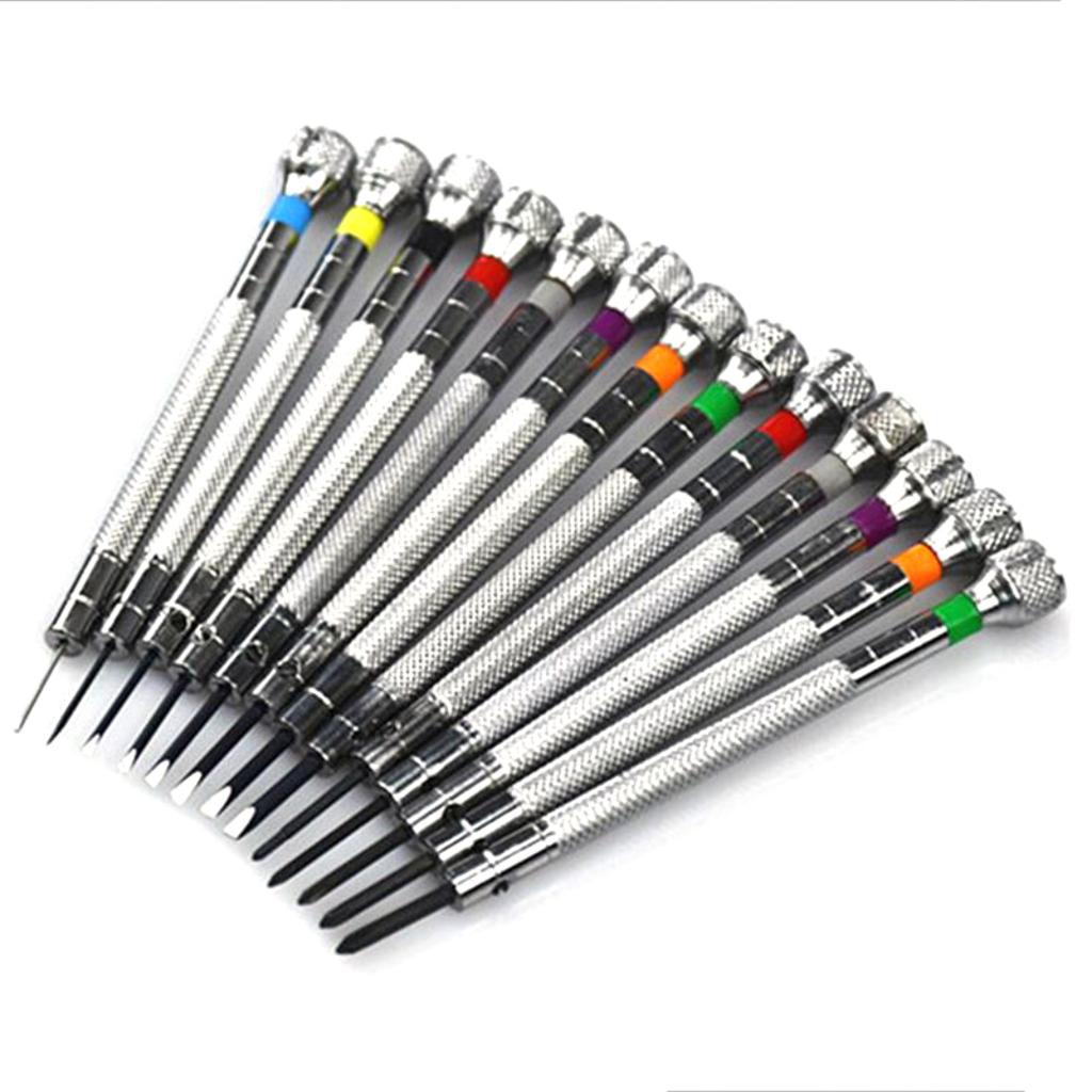 13PCS/Set 0.6-2.0mm Slotted Cross Screwdriver Set Professional Watchmakers Watch Repair Screwdrivers Tool Kit Dropshipping