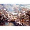 5D DIY Алмазная картина Снежный город Алмазная вышивка Мозаика Вышивка крестом Горный хрусталь Украшение