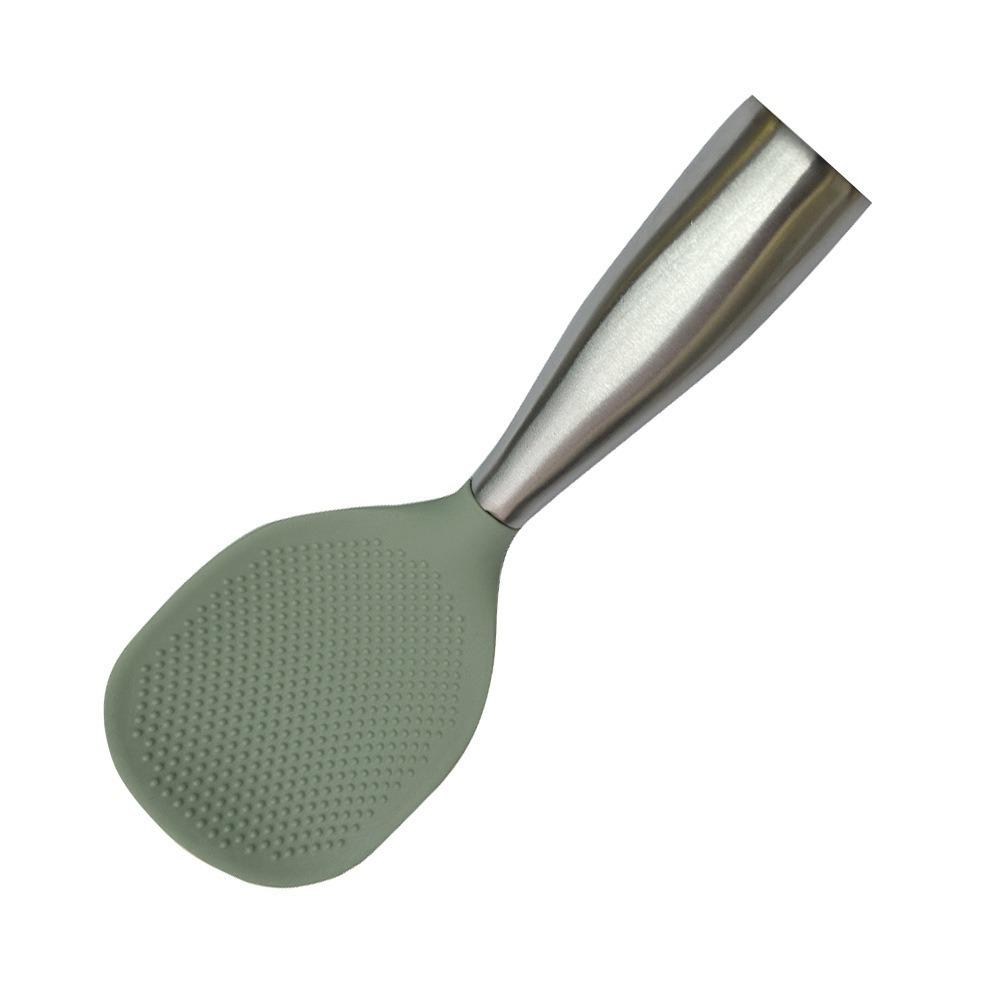 Stainless Steel Handle Silicone Rice Spoon Non-stick Serving Spoons Rice Paddle  Rice Cooker