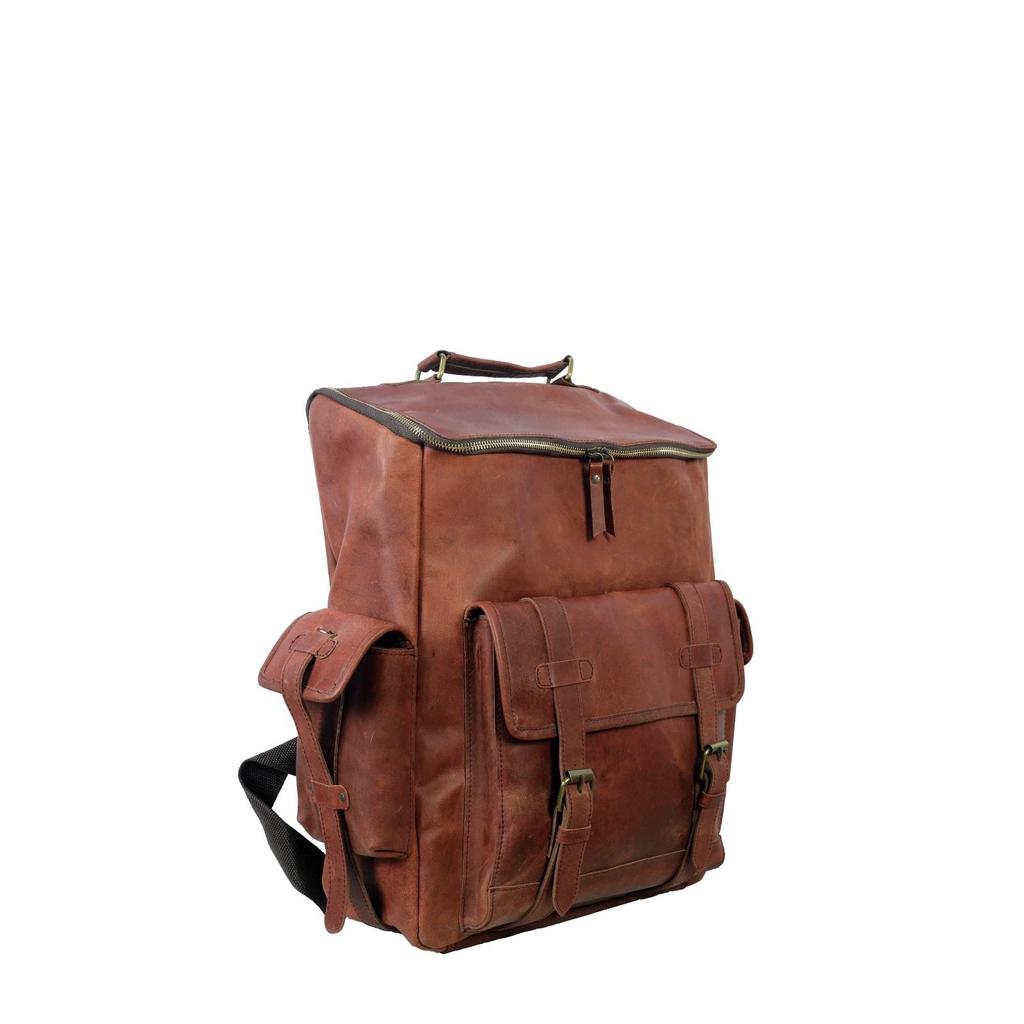 Handmade Vintage Real Leather Backpack Rucksack Casual Travel Laptop Bag Unisex