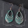 Bohemian Vintage Geometric Oval Silver Color Hook Earrings