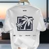 Unisexs Square Palm Tree Graphic T Shirt Minimal Coastal Label Print Oversized 100 Cotton West Coast Summer Streetwear Top