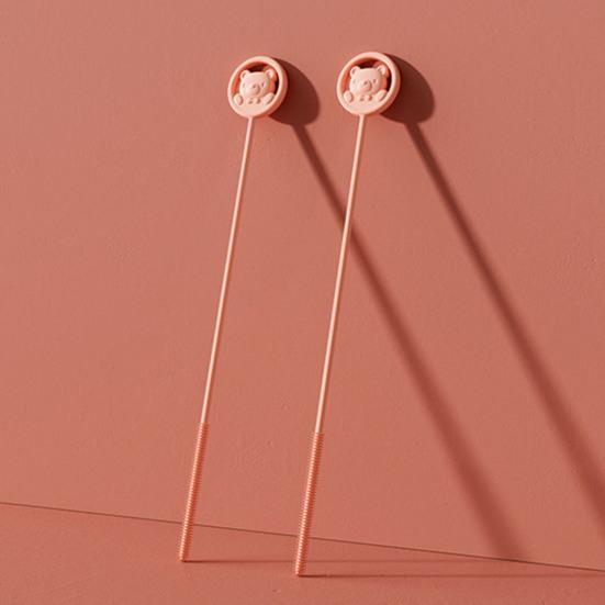 2 Pcs Reusable Silicone Straw Brush with Stainless Steel Bar Extra Long Pipe Cleaner Brush Straw Bottle Drink Lid Cleaning Brush Drinking Straw