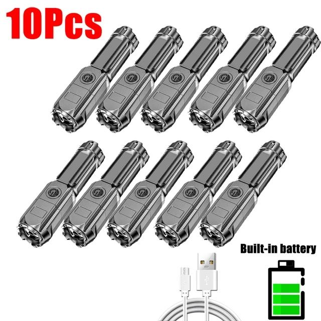 Мощный светодиодный фонарик USB перезаряжаемый фонарь портативный с зумом свет для кемпинга 3 режима освещения для пеших прогулок на открытом воздухе чрезвычайных ситуаций