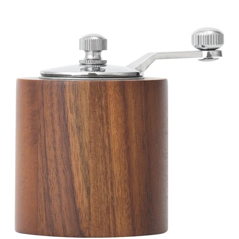 Wood Pepper Grinder Manual Flax Seed Grinder Pepper Mill Adjustable Coarseness Household Grinding Bottle Hand Crank Spice Mill
