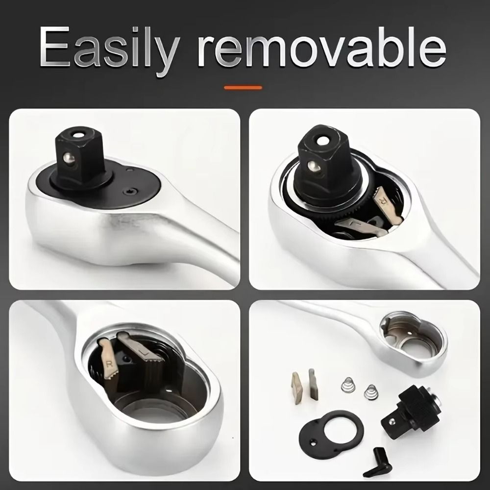 Drive Rotating Socket Wrench 72 Teeth Universal Wrench Retractable Ratchet Wrench Hand Tool