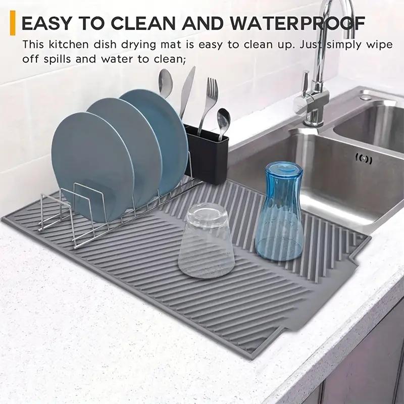 Silicone Draining Mat Dish Drying Mat Folding Draining Pad Kitchen Drainer Mat Heat Resistant Pot Mat