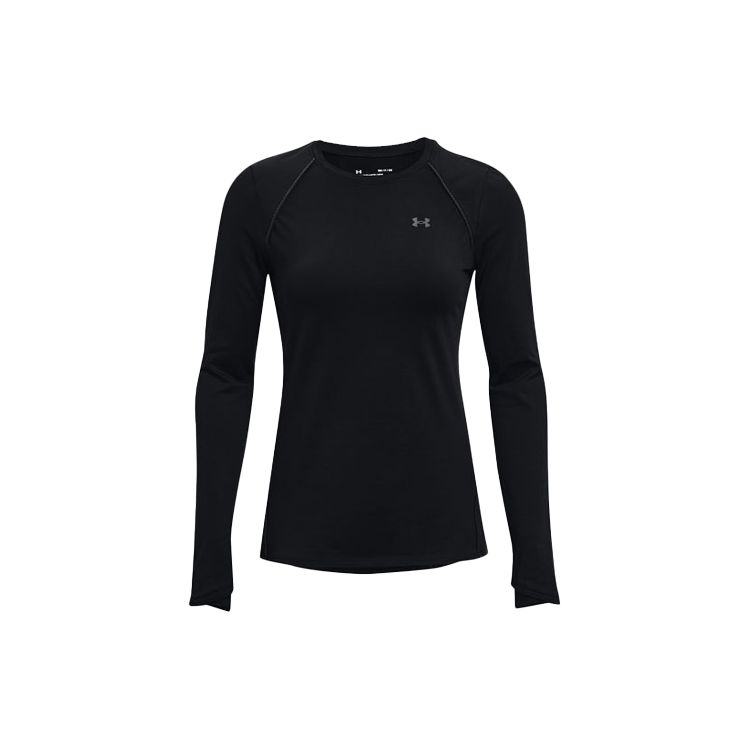 Under Armour Тренировочная футболка с круглым вырезом и длинными рукавами, женские топы, черная 1365781-001