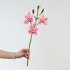 3 Heads Design Faux Flower 55cm Length Artificial Flower Stem Simulated Orchid  Wedding Decoration