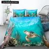 Sea Turtle Duevt Cover Set King Size Ocean Turtle Themed Comforter Cover for Teens Boys and Girls Soft Polyester Quilt Cover