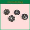 Stylish Black Round Decorative Brooch Featuring Chemistry Formula Symbol Pattern