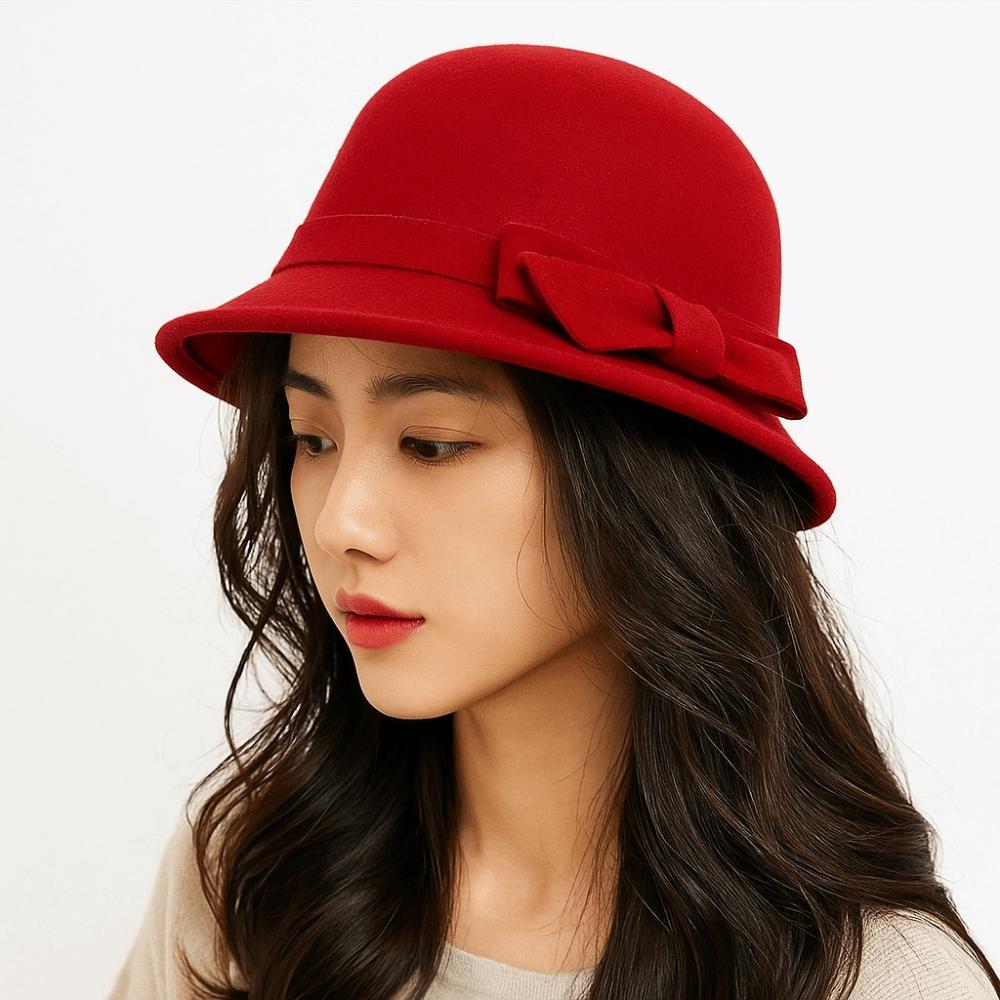 Фетровая шерстяная шляпа-ведро Бандана-шляпа с бантом Траурная шляпа Изысканная черная шляпа-топпер Женская