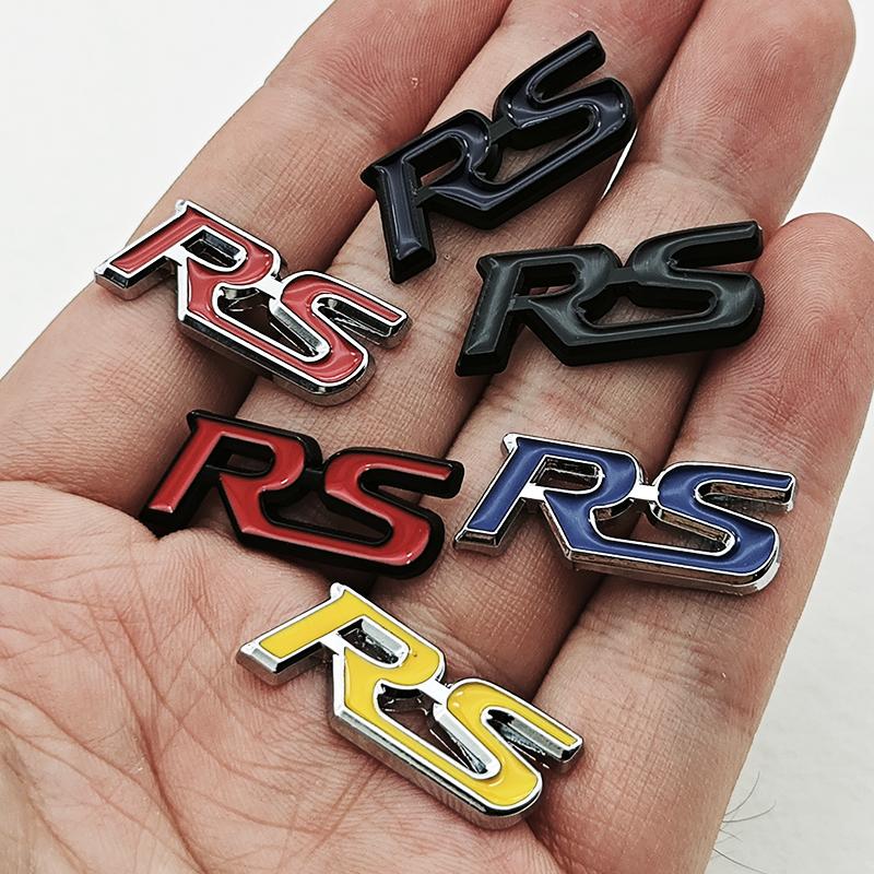 AAALY1 3D Metal Car Steering Wheel Emblem RS Logo Sticker Badge Decals For Honda Civic Accord HRV CRV Jazz City Pilot Fit Accessories