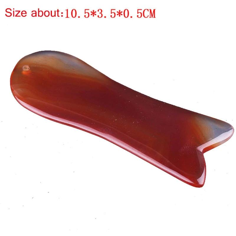 Natural Red Agate Scraping Board Jade Massager Gouache Scraper Facial Body Guasha Lifting Sap Cupuncture Point Massage Skin Care