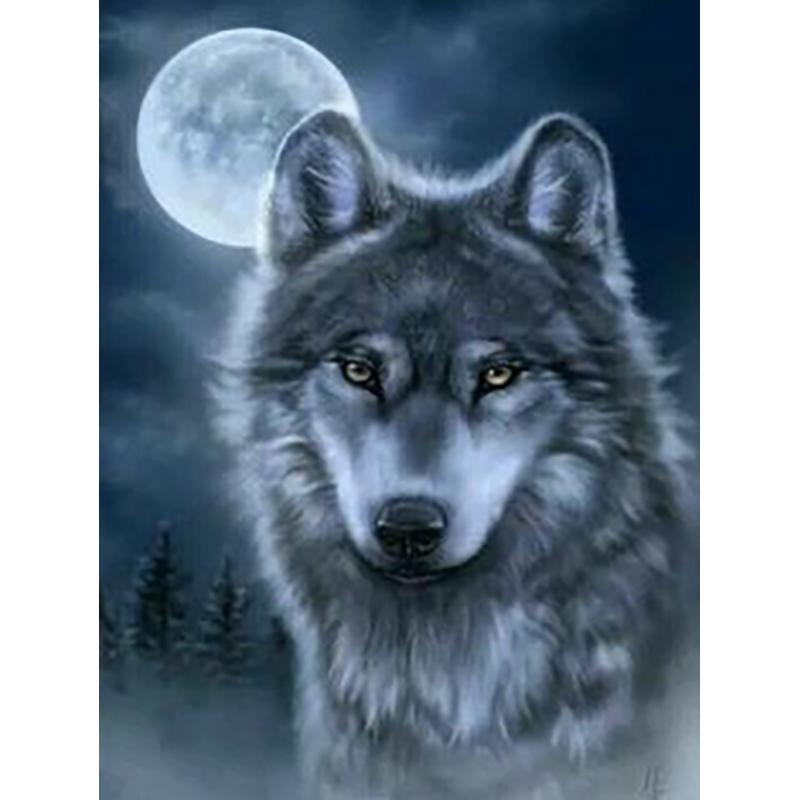 Diy волк 5D алмазная живопись полная круглая дрель смола мультфильм животных Алмазная вышивка набор крестиков домашний декор настенный художественный подарок