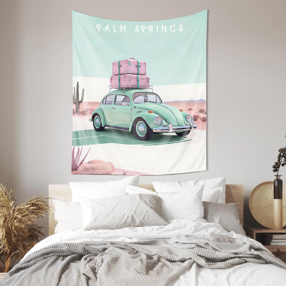 Retro Style  Palm Springs Themed Decorative Wall Hanging Tapestry
