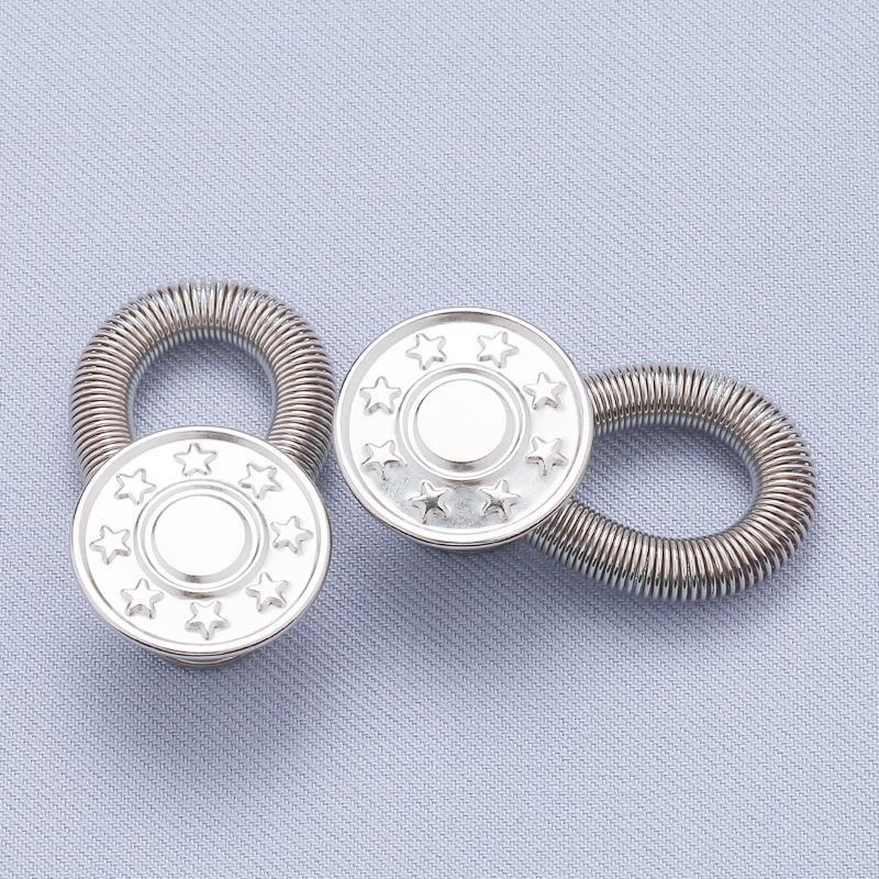 Waist Expansion Button Artifact Metal Nail-free Seam-free Button Removable Adjustable Telescopic Button Jeans Extension Button