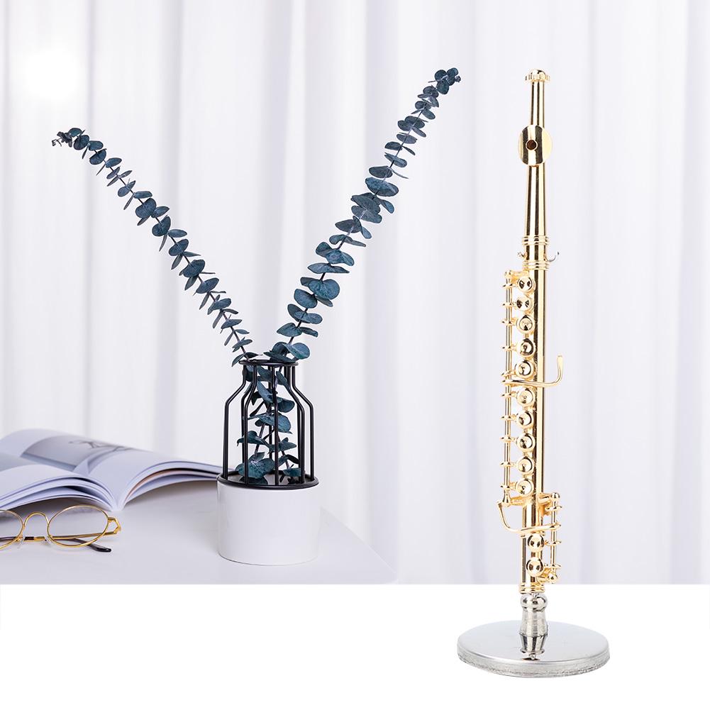 11CM Mini Gold Flute Model Musical Instrument Model Musical Gifts Home Decor Ornaments