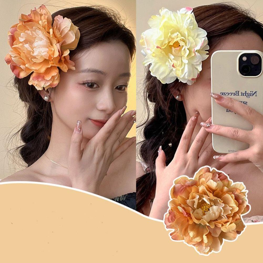Chinese Style Flower Hairclip Fabric Handmade Accessory Vintage Hair Accessories  Daily Dress