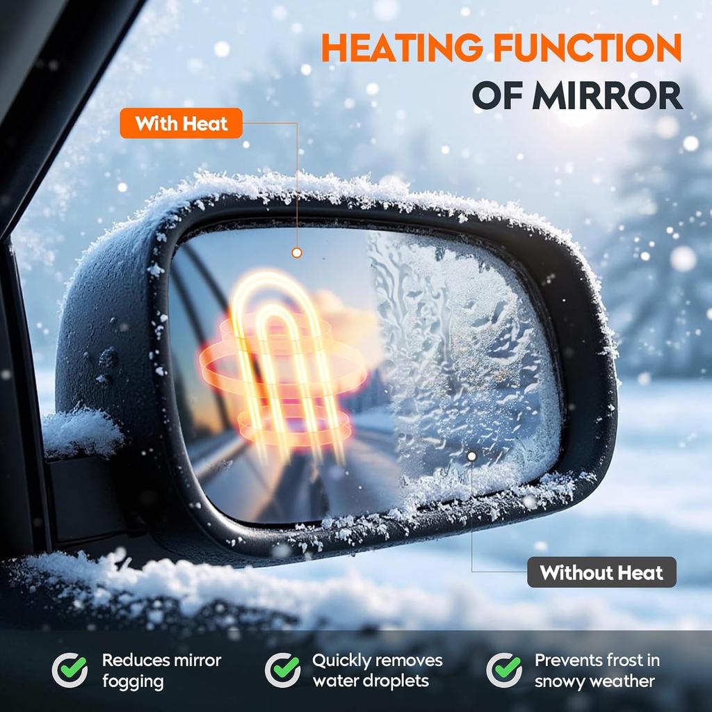 Youxmoto Passenger Right Side Heated Mirror Glass, Fit For Honda Odyssey 2014 2015 2016 2017, With Backing Holder Mirror Glass, Fit 76203-TK8-A51 /