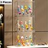 GENGSHENG 3Pcs Acrylic Display Cabinet, Blind Box Display Stand, for Collectible Figures and Clear Display Blind Box Toysys, New