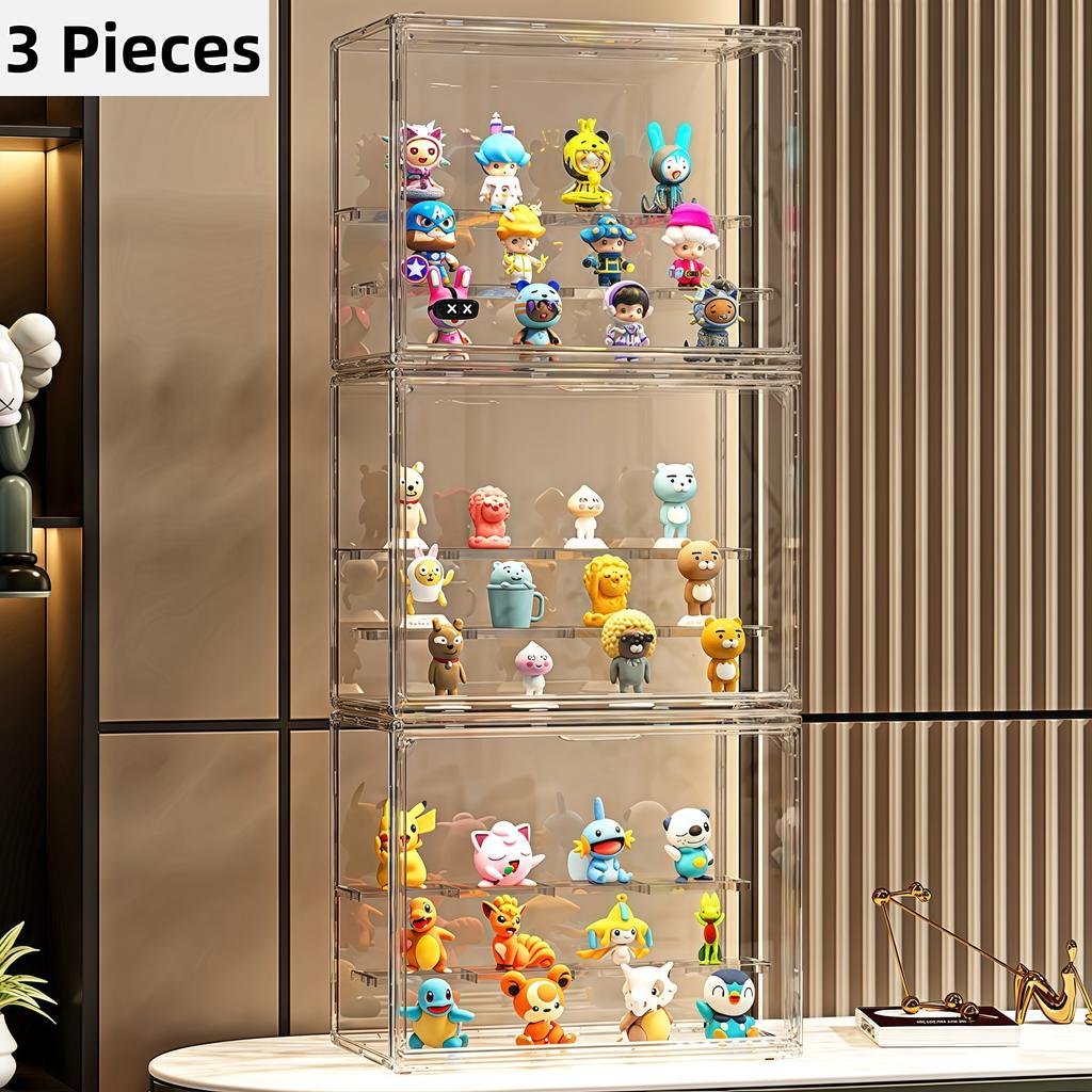 GENGSHENG 3Pcs Acrylic Display Cabinet, Blind Box Display Stand, for Collectible Figures and Clear Display Blind Box Toysys, New
