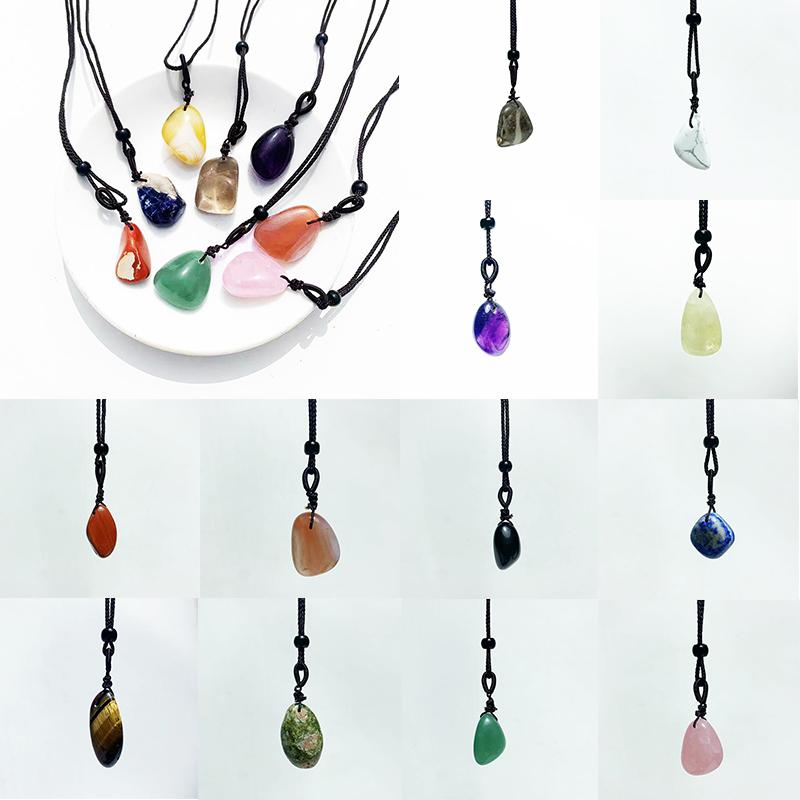 Various Materials Polished Gravel Gravel Rough Stone Crystal Natural Crystal Pendant Necklace