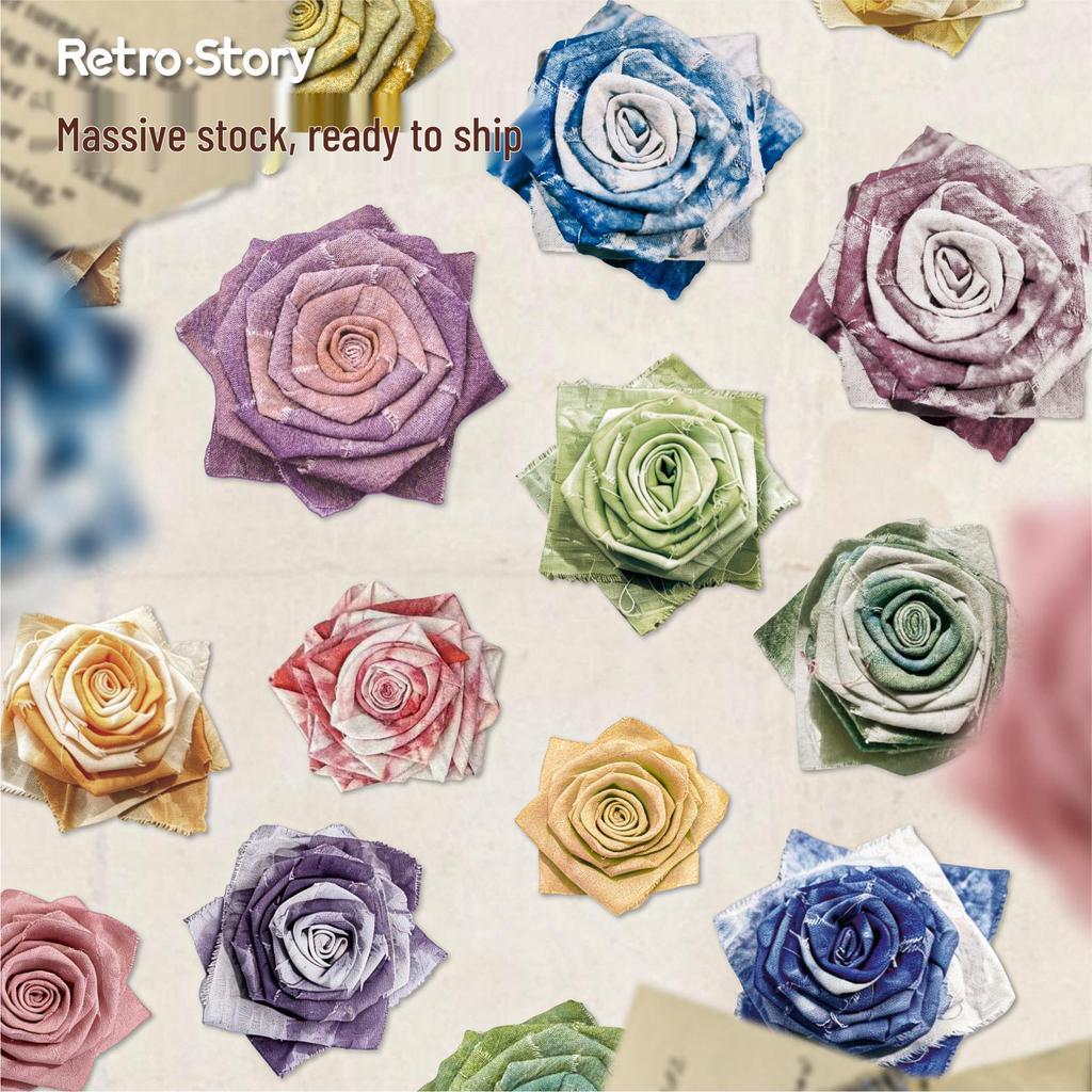 Retro Flowers Tie-Dye Sticker Pack – 10 Sheets, 6 Designs for Journal Decoration