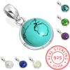 925 Sterling Silver Pendant Women Gemstone Handmade Jewelry Easter Gift Blue Green Purple Copper Turquoise Pearl Lapis Mother Of Pearl Fashion