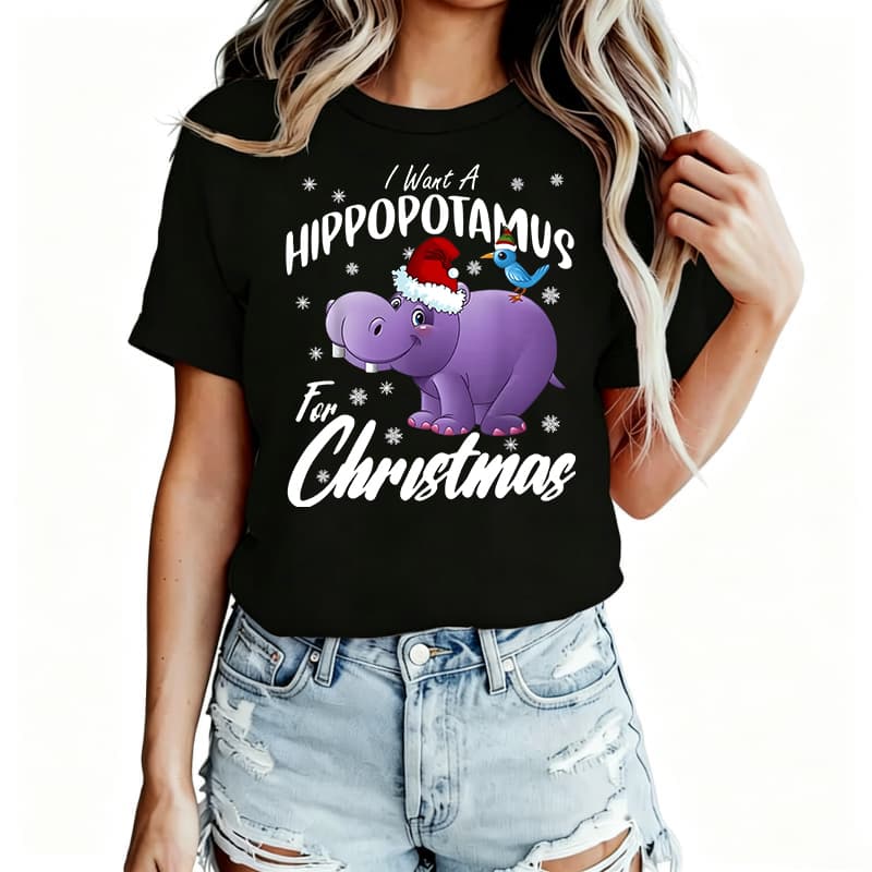 TXChristmas Graphic Women's T-Shirt 100% Cotton Funny Graphic Short Sleeve Tee Novelty Shirt Casual Crew Neck Top S-5Xl