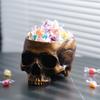 Бронзовый череп, настольные украшения для хранения, череп, цветочный горшок, украшение на Хэллоуин, аксессуары для дома