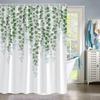 Eucalyptus Leaves Shower Curtain for Bathroom Green Leaf Plant Decorative Bath Curtain Polyester Bathroom Curtain Set With Hooks