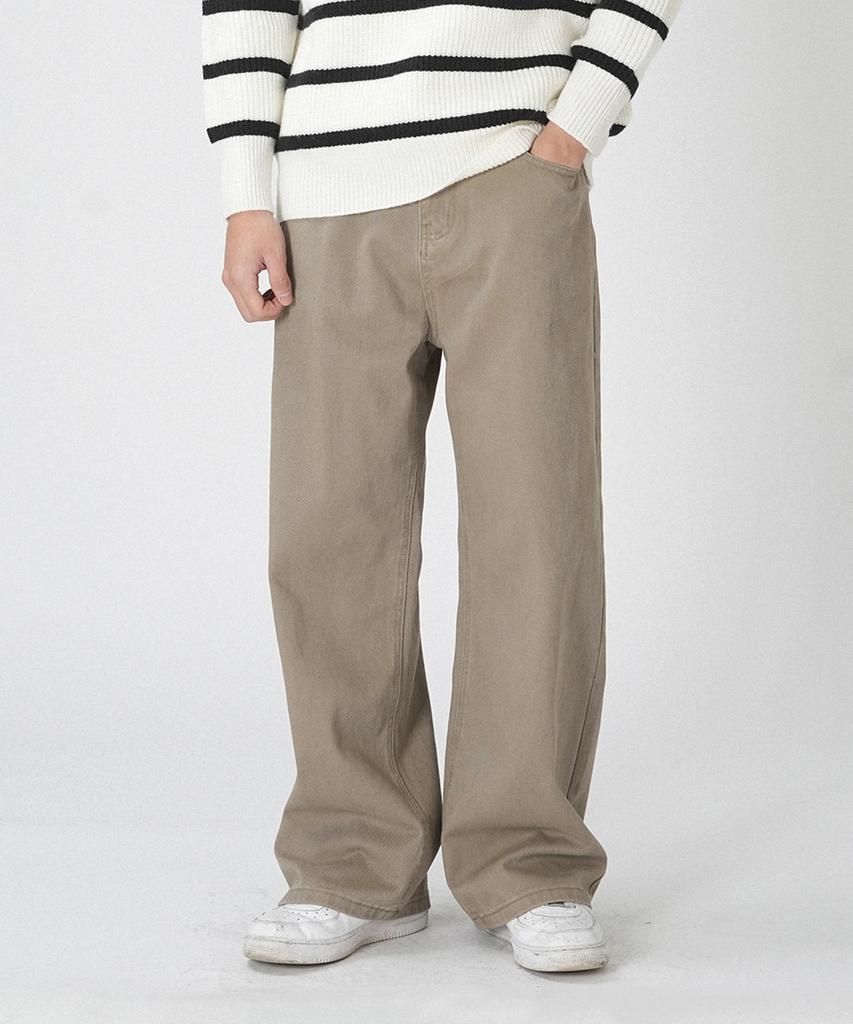UNDEROFF Daily Basic Wide Cotton Pants Beige