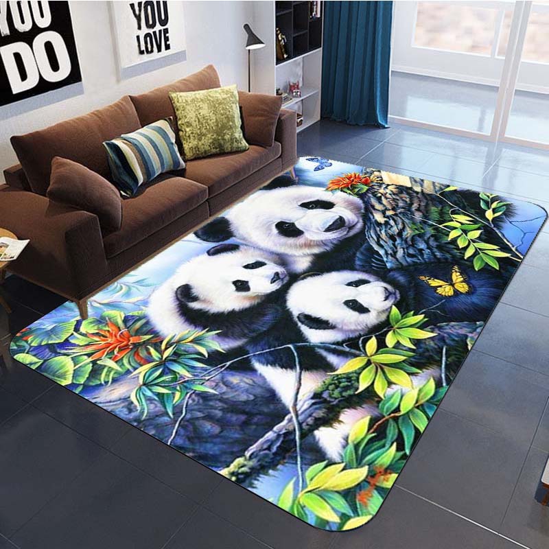 3D Panda Rug Floor Mat Rectangel Kitchen Living Room Rug Animal Carpet Non Slip Area Rugs Cute Carpets