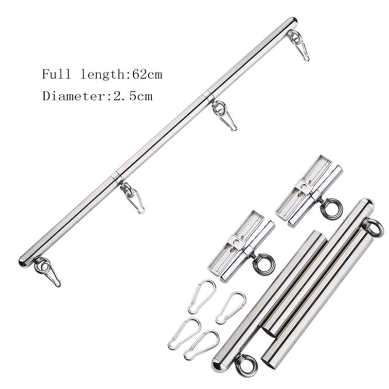Stainless Steel Spreader Bar Set Sex Handcuffs Ankle Cuffs Collar Fetish Restraints Sex Products BDSM Bondage Sex Toys Set