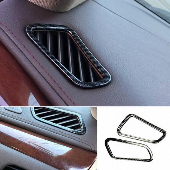 For Cadillac XTS 2013-2019 Carbon Fiber Dashboard L&R Air Outlet Vent Trim 2pcs