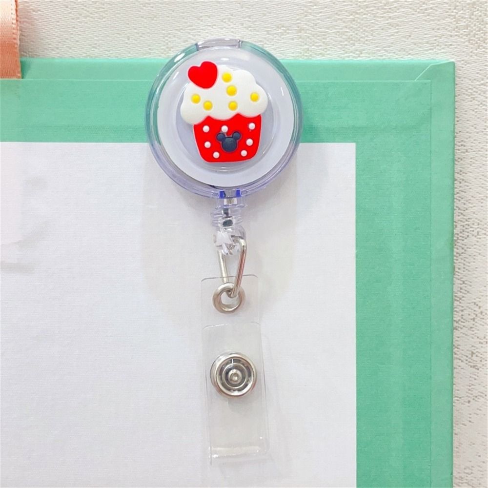 Students Cartoon Nurse Doctor ID Card Clips Badge Holder Name Card Holder Retractable Badge Reel