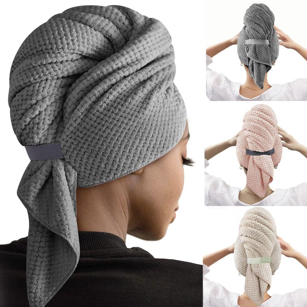 Bath Hats Absorption Turban Dry Hair Towel Cap Quick Drying Towel Dry Hair Towel Wrap Shower Caps