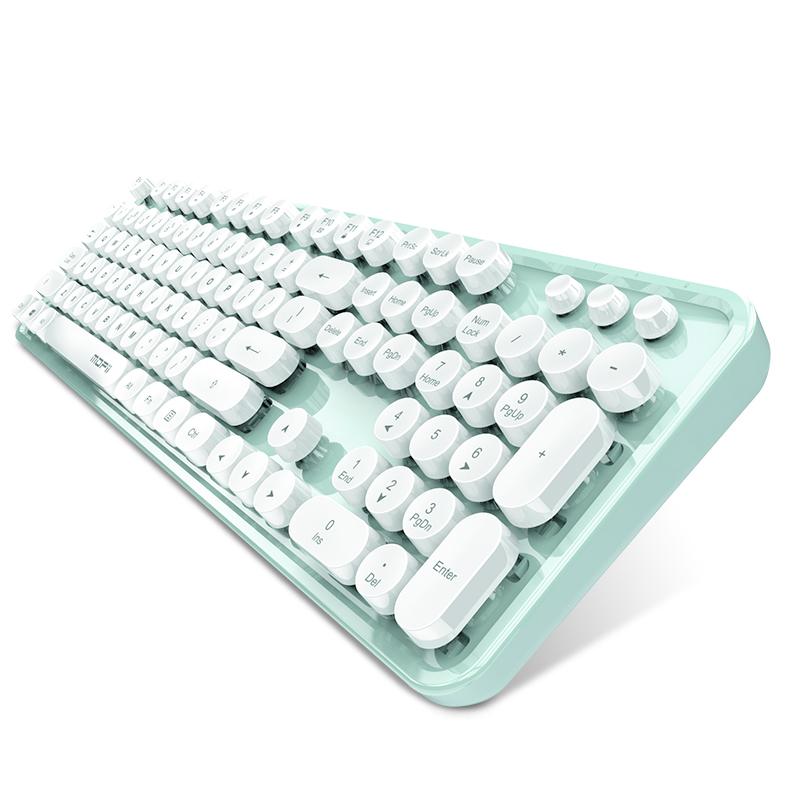 Mofii Милый комплект из беспроводной клавиатуры и мыши 2.4G со 104 круглыми клавишами, разработанный для офиса