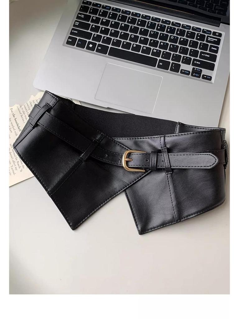 Women's Wide Leather Corset Belt 2024: Elegant Dress & Outerwear Accessory