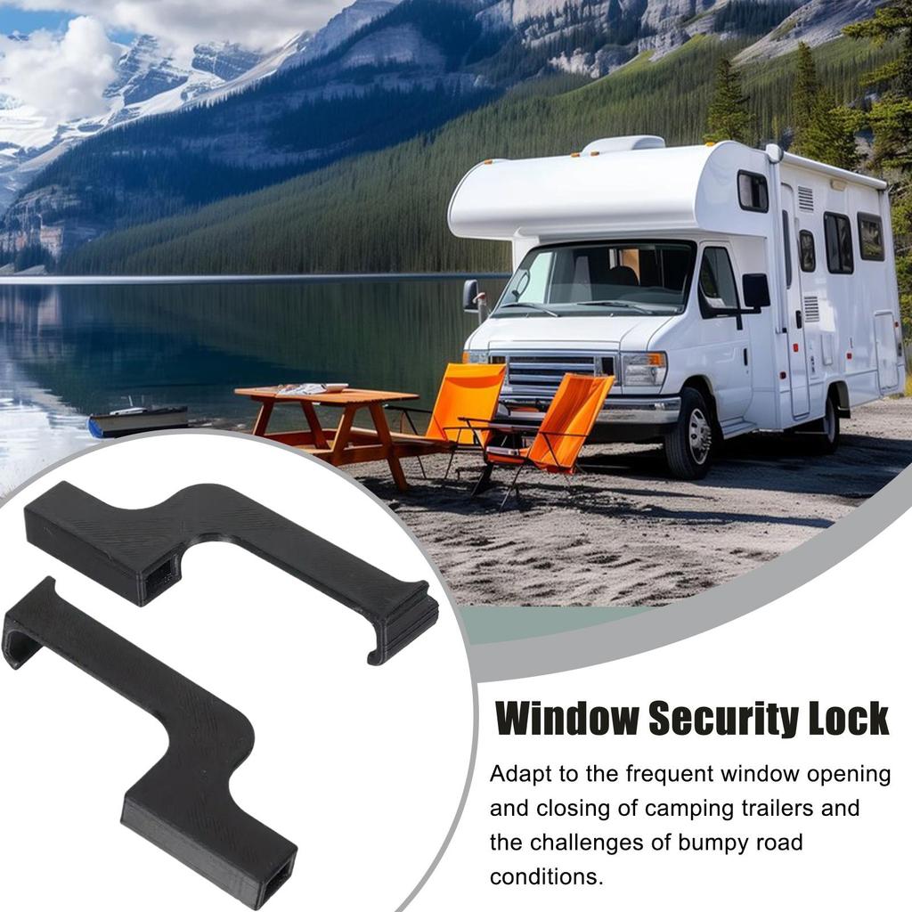 RV Window Lock 2 Pieces No Drilling RV Accessories Motorhome Window Latch Safety Replacement Lock For Caravan Inside Road Trip