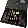 JANKNG Золотой 24 шт. Зеркальный набор столовых приборов из нержавеющей стали, нож, вилка, ложка, набор столовых приборов, роскошная западная подарочная коробка, посуда