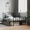VidaXL Metal Bed Frames with Headboard-Footboard Black 100x190 Cm 353451