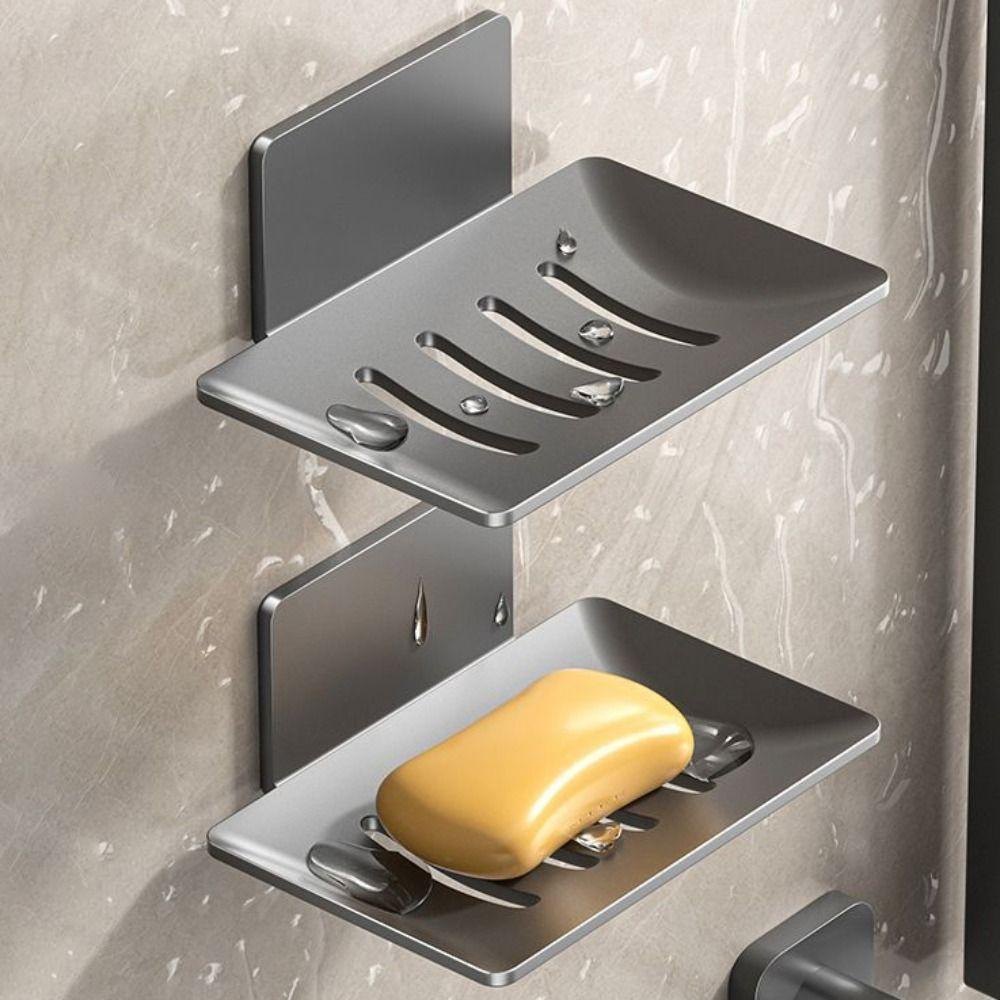 Non Perforated Shower Storage Rack Wall Mounted Bathroom Soap Holder Soap Storage Tray Toilet