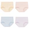 Maoren Women's High-Waist Cotton Briefs with Silk Antibacterial Crotch (4-Pack)