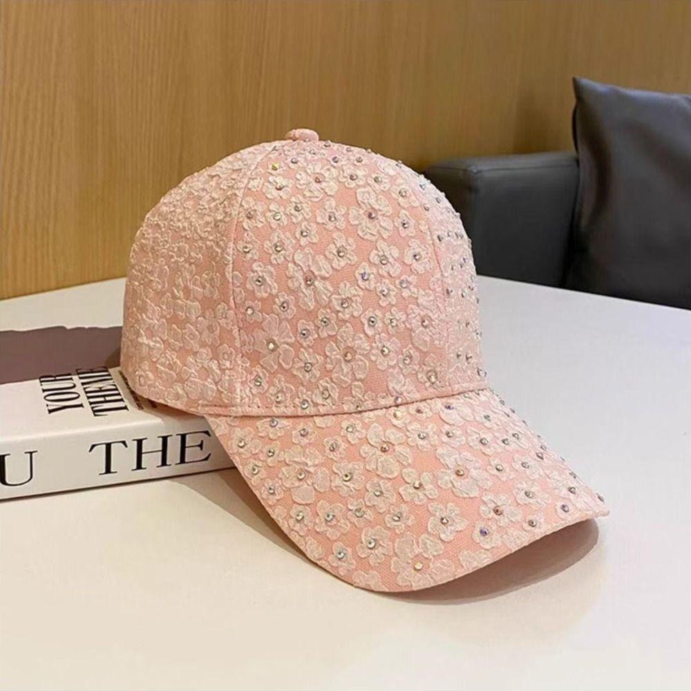 Adjustable Flower Baseball Hat Breathable Elegant Hat Casual Floral Baseball Cap Female Fashion