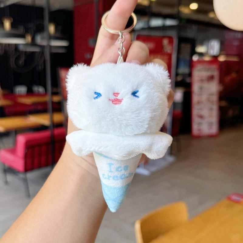 Ух ты! Милый плюшевый брелок в виде панды с мороженым и шарм для сумки в виде котенка